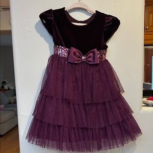Jona Michelle Deep Purple Dress with Velvet and Tulle